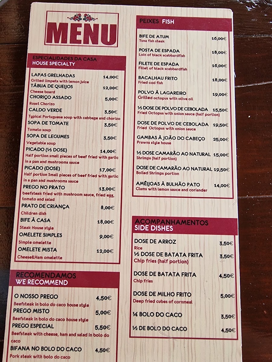 Menu João Do Cabeço Restaurant-2