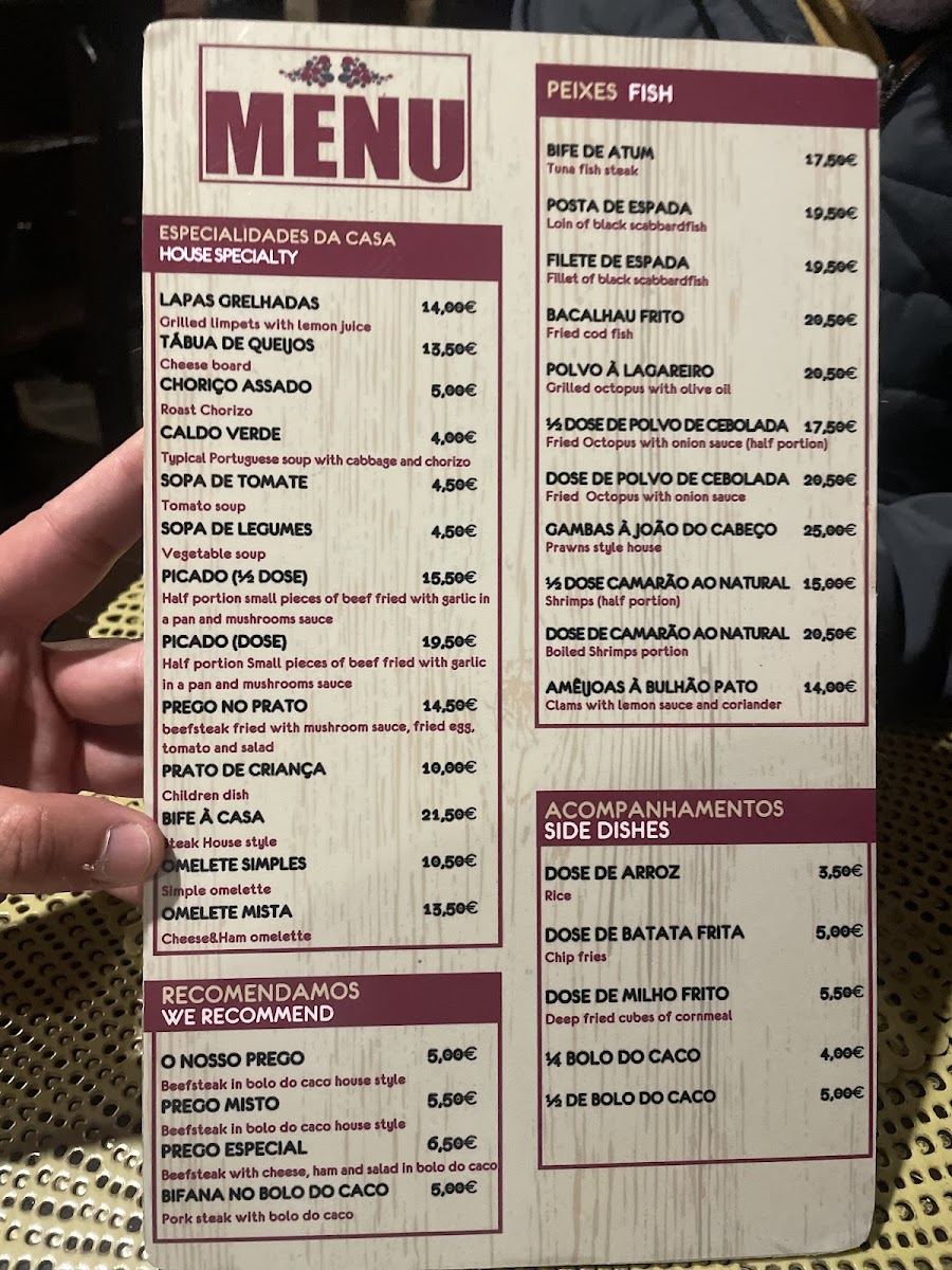 Menu João Do Cabeço Restaurant-3