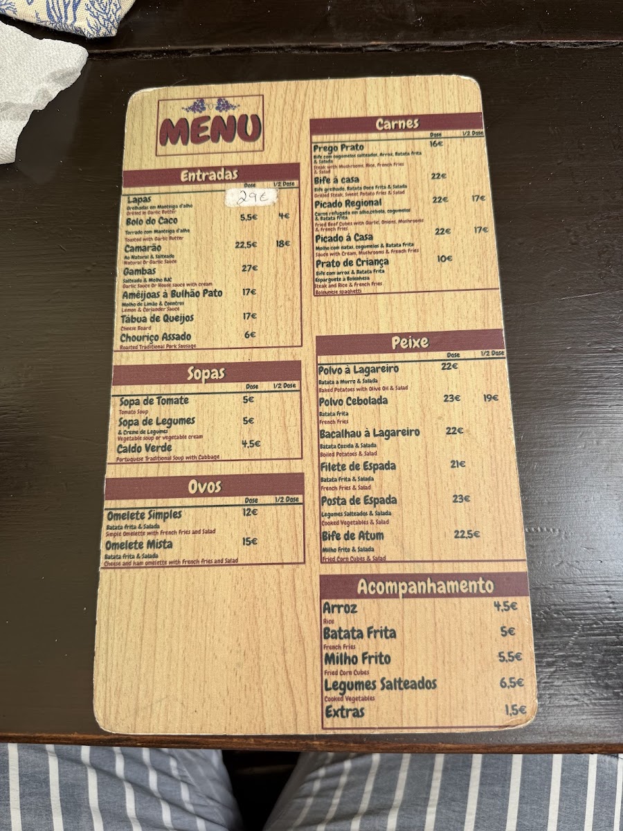 Menu João Do Cabeço Restaurant-7